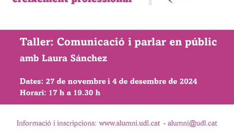 cartell taller comunicacio parlar en públic- 2024-11 - Laura Sánchez
