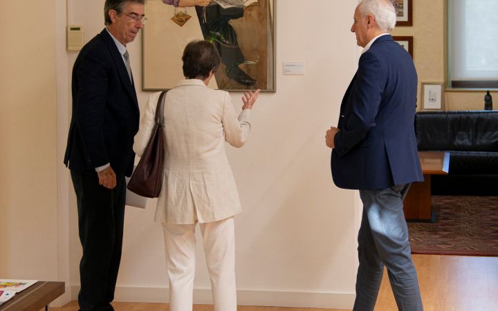 3-La vídua amb el rector i el president d'Alumni UdL