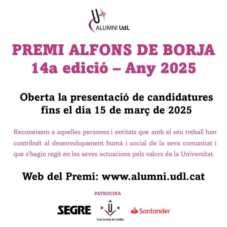 CARTELL 14è PREMI ALFONS DE BORJA - PRESENTACIÓ XARXES