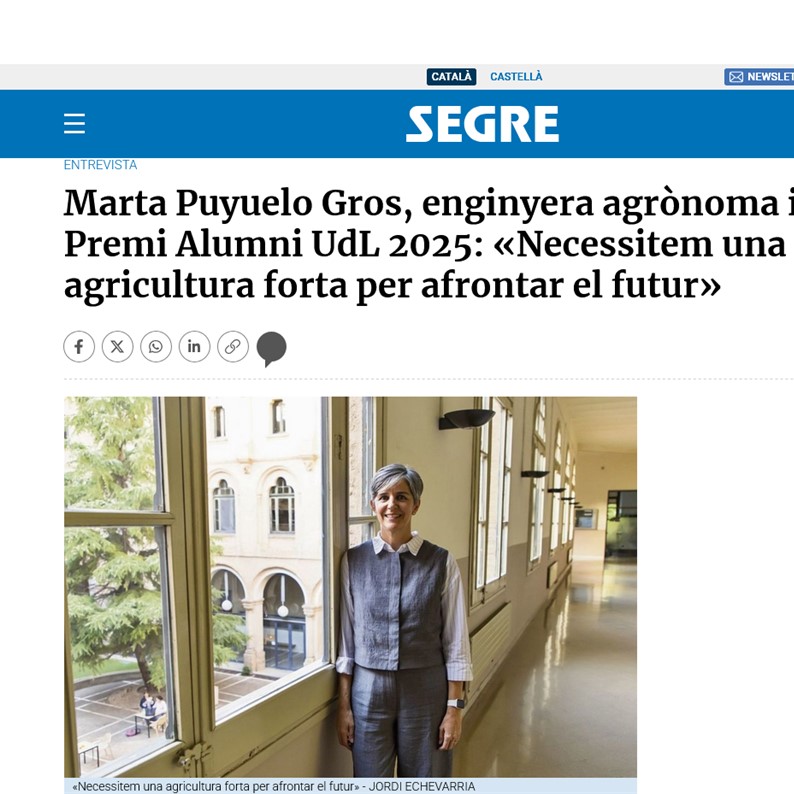 cartell entrevista Segre a Marta Puyuelo