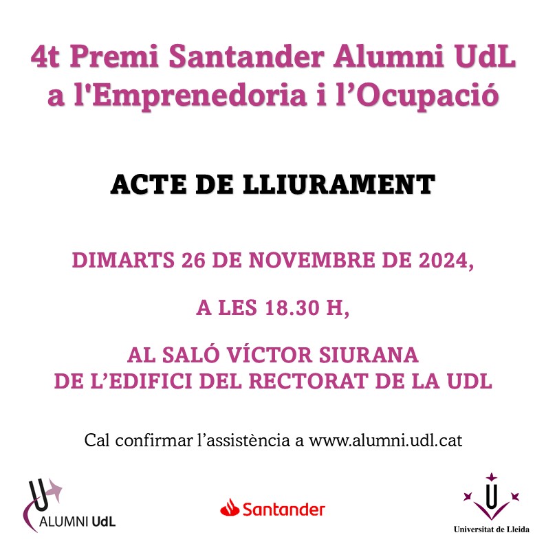 ACTE LLIURAMENT  4t PREMI SANTANDER ALUMNI 2024