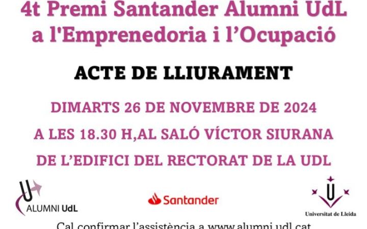 ACTE LLIURAMENT  4t PREMI SANTANDER ALUMNI 2024-2