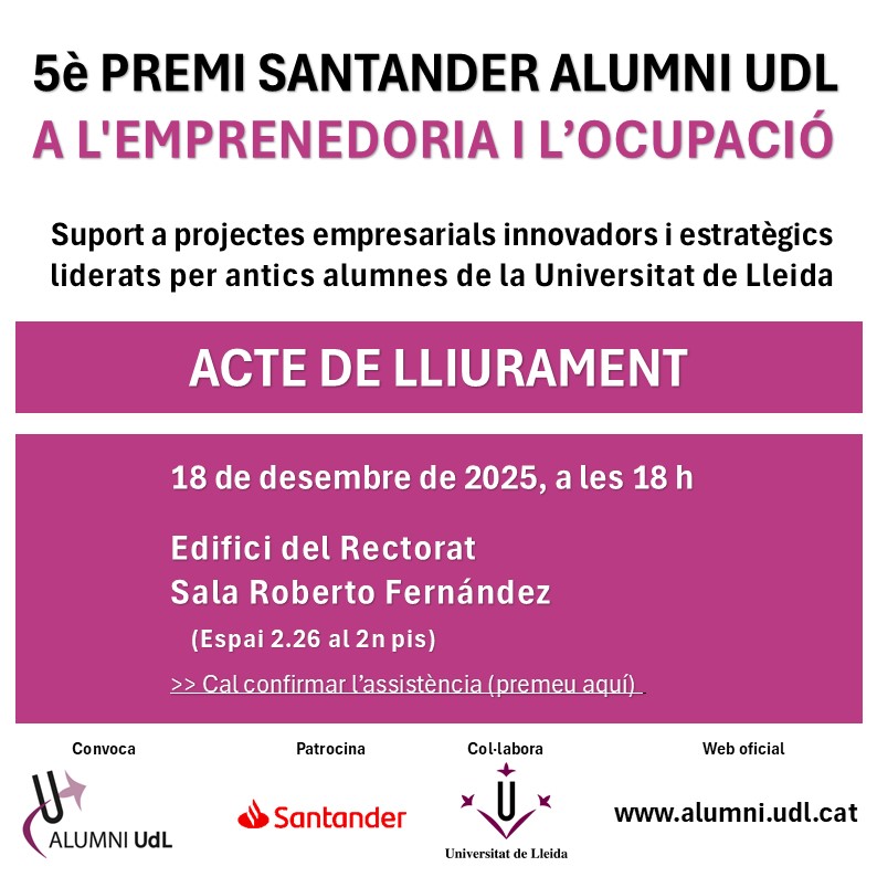 ACTE LLIURAMENT 5è PREMI SANTANDER ALUMNI 2025 - cartell web institucional1