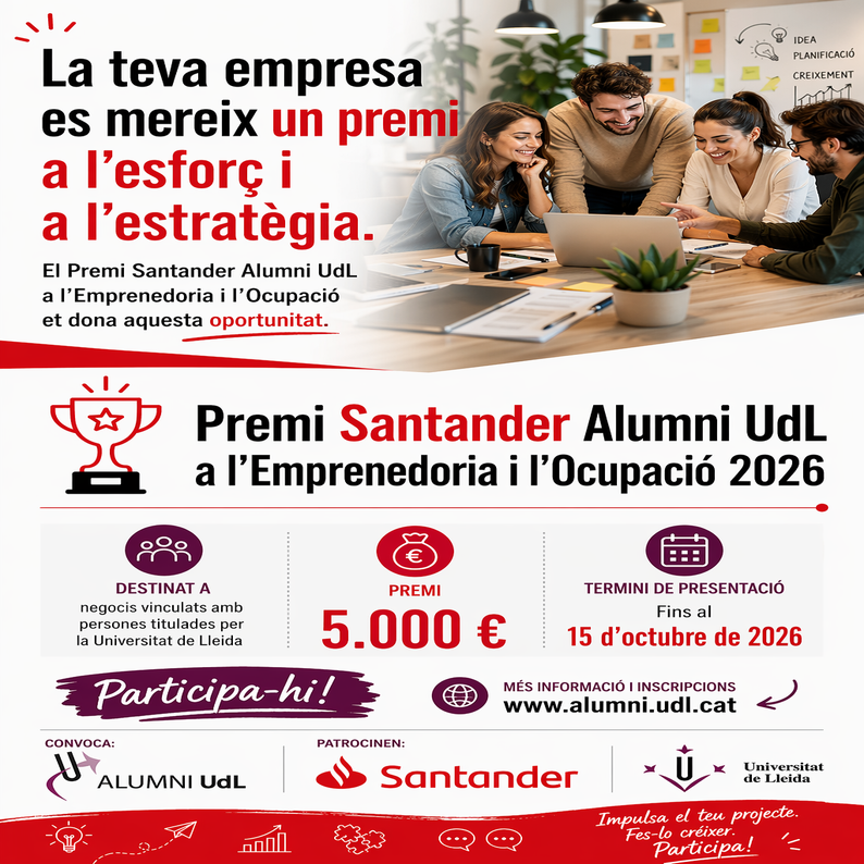 Cartell 6è Premi Santander Alumni UdL - 2026 - web - xarxes
